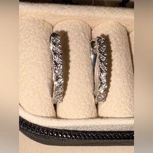 Kay Jewelers Silver and White Earrings